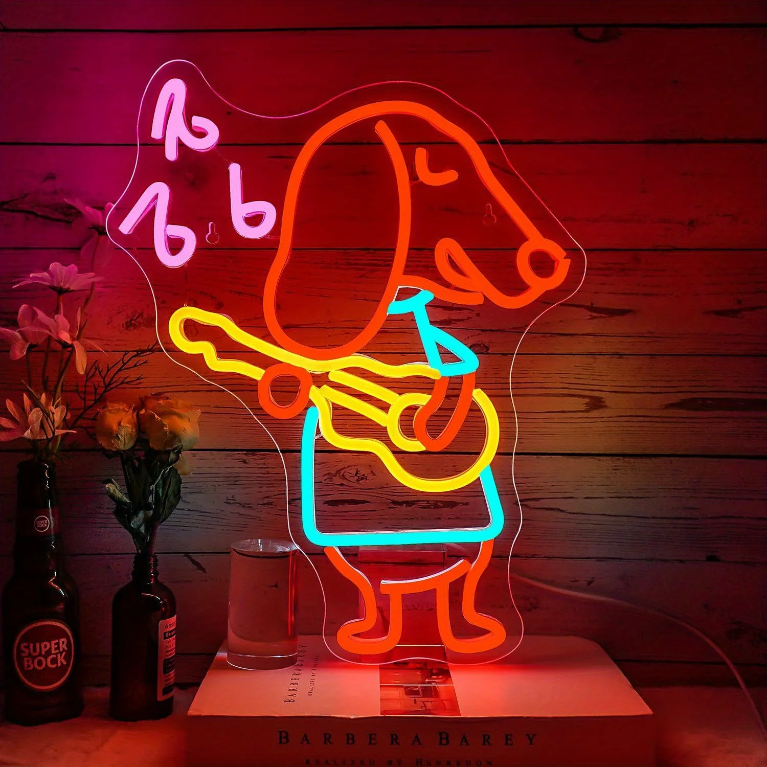 Kids Outdoor Birthday Party Ideas - Enseigne néon LED Dab Dog avec