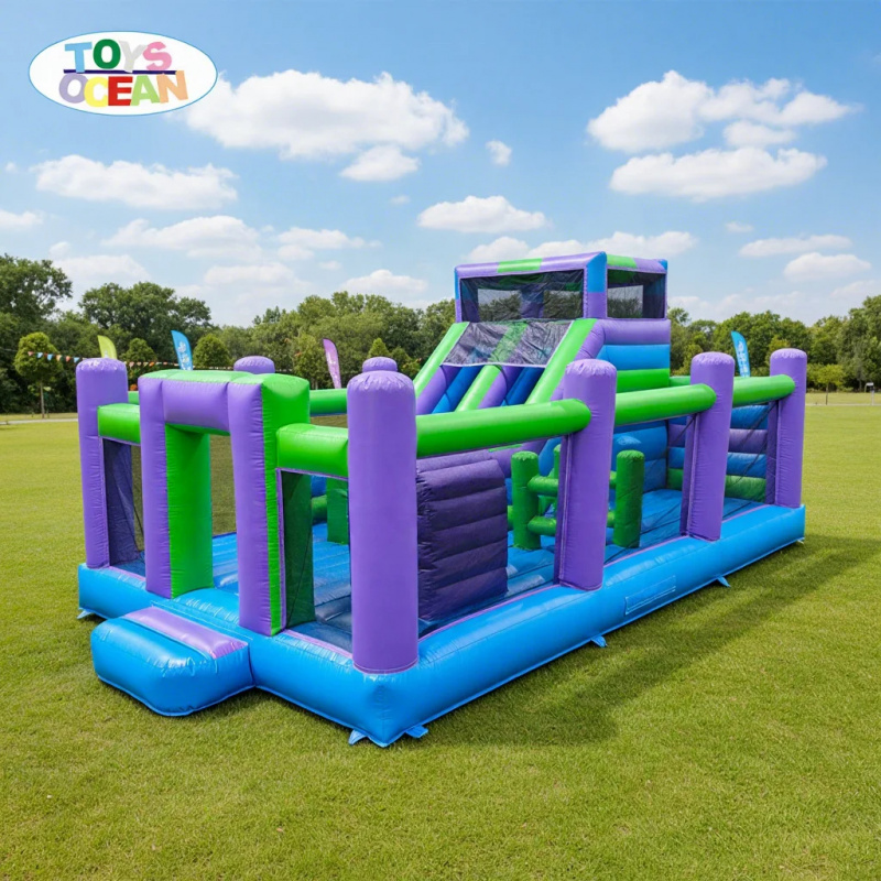 Kids Outdoor Activities - Parcours d'obstacles gonflable commercial extérieur sur