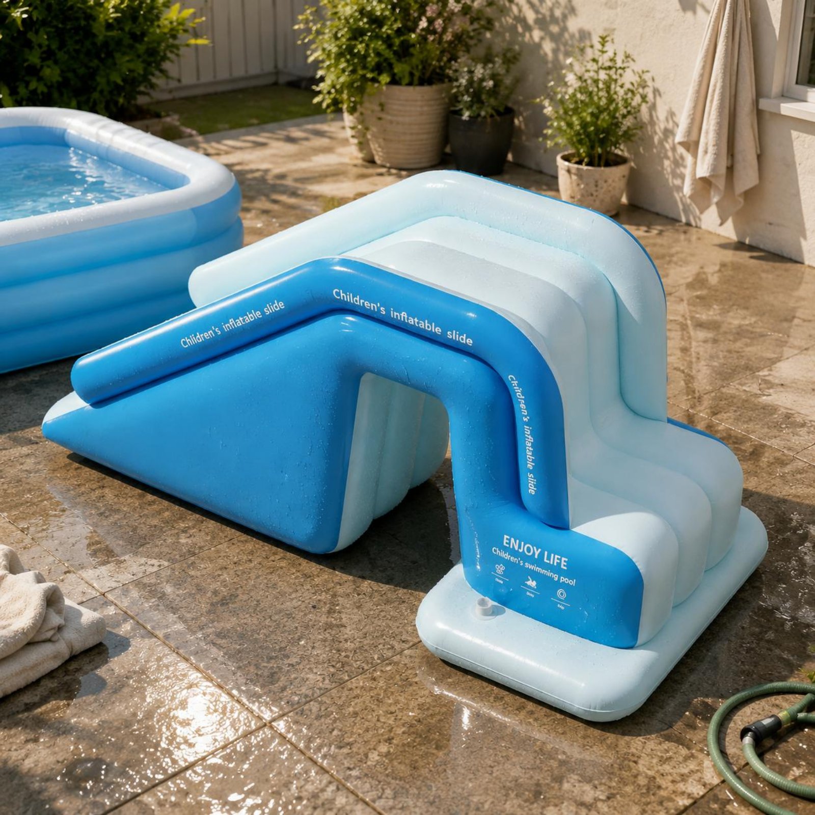 Kids Outdoor Nature Toys - Toboggan gonflable pliable pour piscine, parc