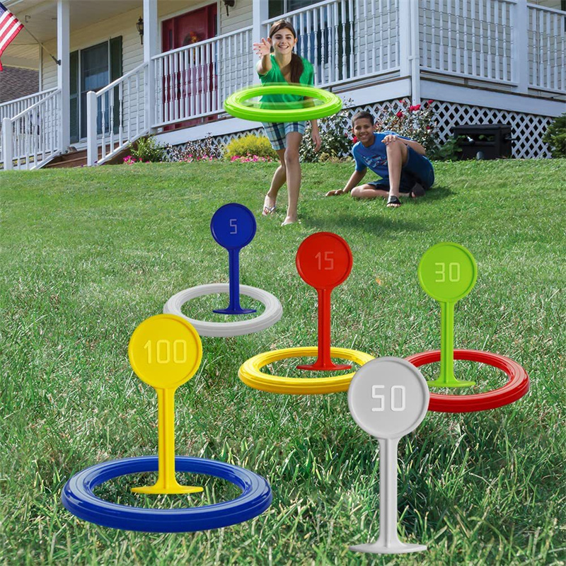 Kids Outdoor Yard Toys - Jeu de lancer d'anneaux en plastique