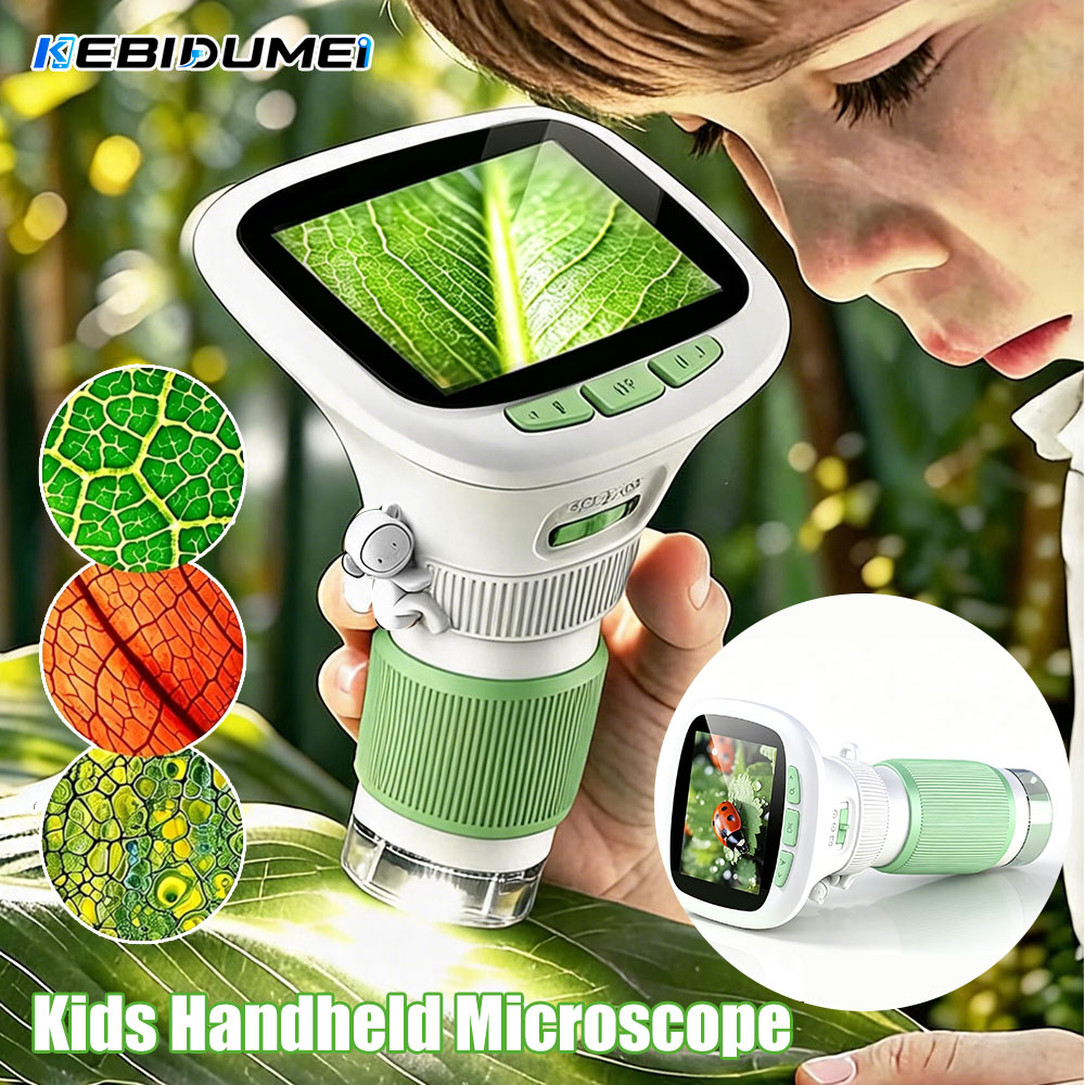 Kids Outdoor Nature Toys - Microscope portatif pour enfants KEBIDUMEI avec