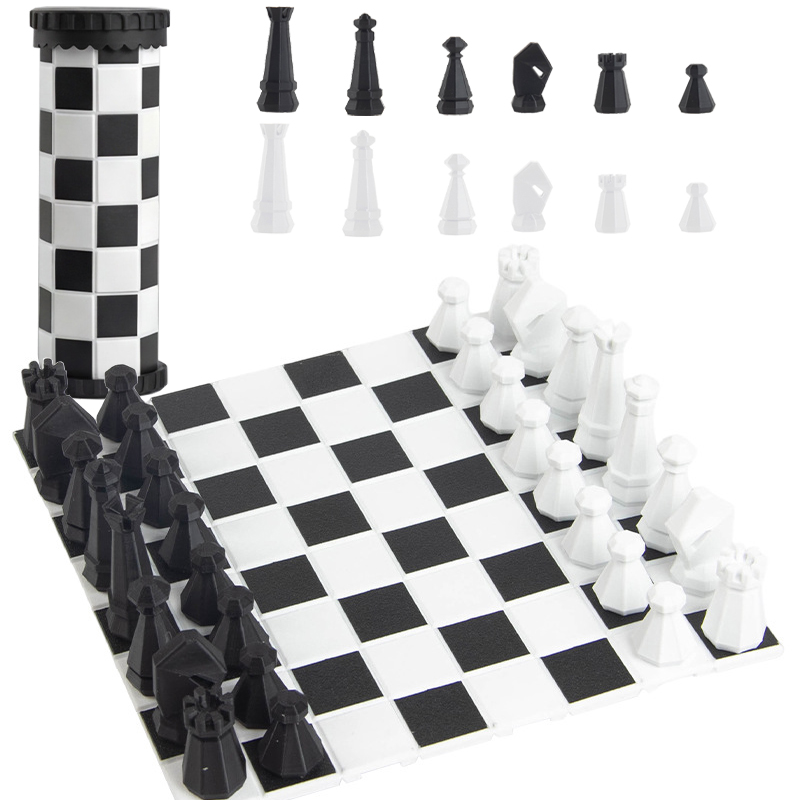 Kids Outdoor Activities - Jeu d'échecs portable 2 en 1,