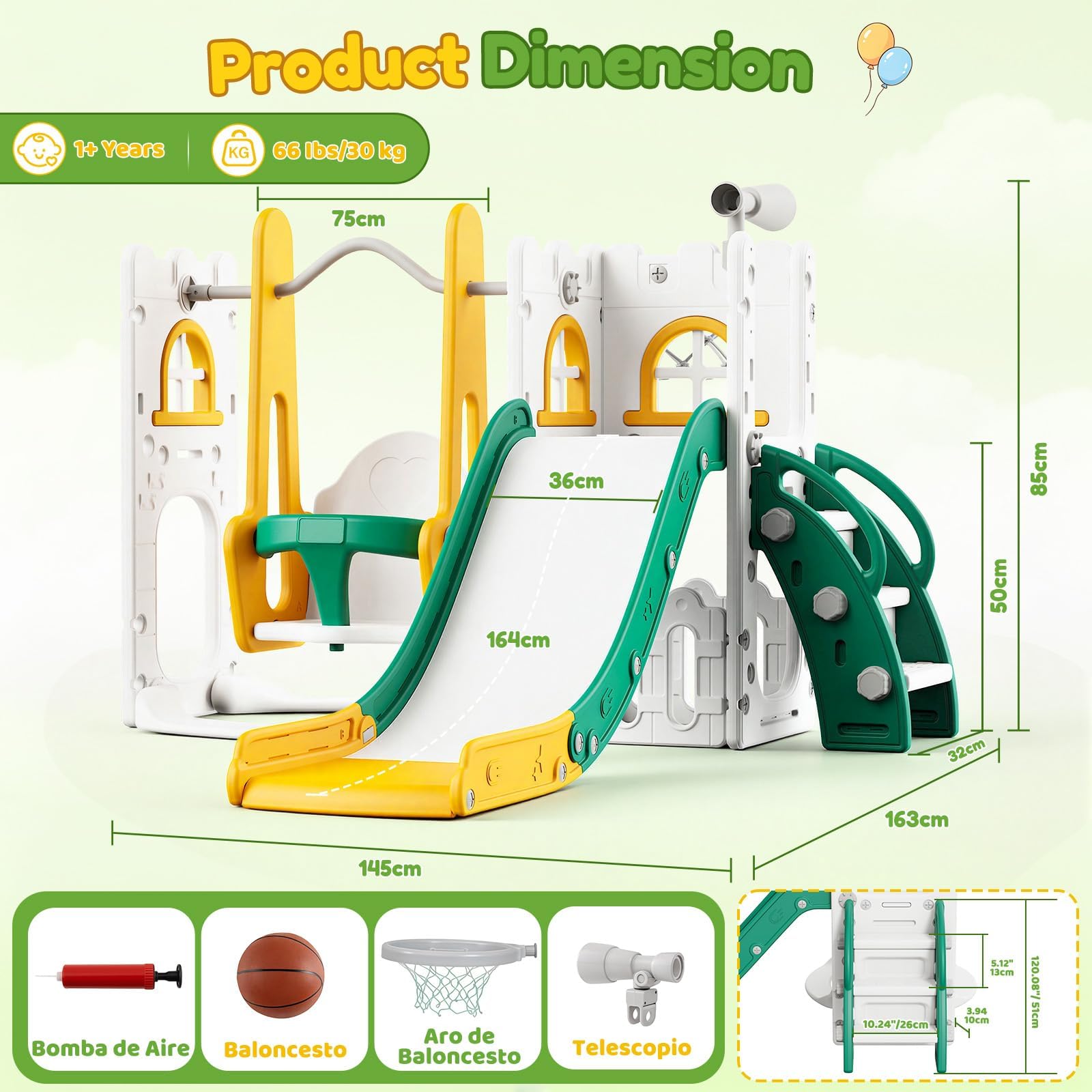 Ensemble de jeux 7 en 1 pour t - Kids Outdoor Swing And Slide avis et prix