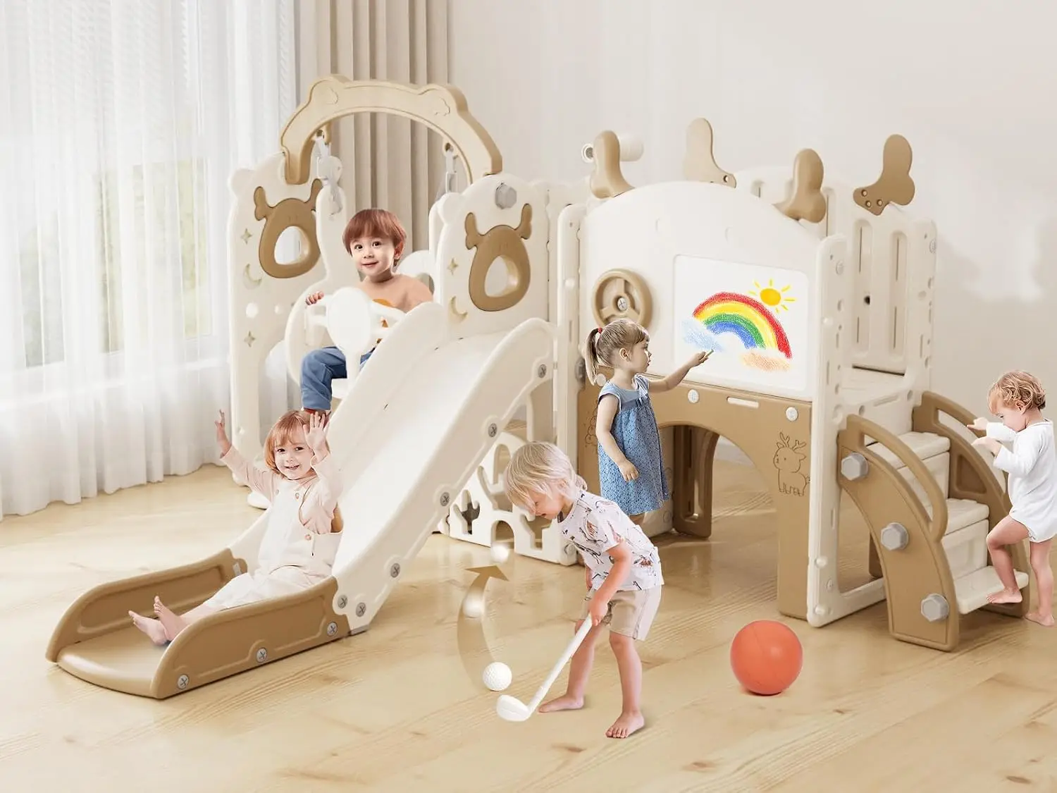 Ensemble toboggan et balançoir - Kids Outdoor Swing And Slide avis et prix